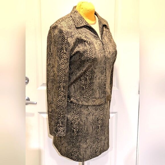 Spectacular 90s Ricki's L Snake Print Stretch Cotton Skirt and Jacket Co-Ord Set - Picture 8 of 10